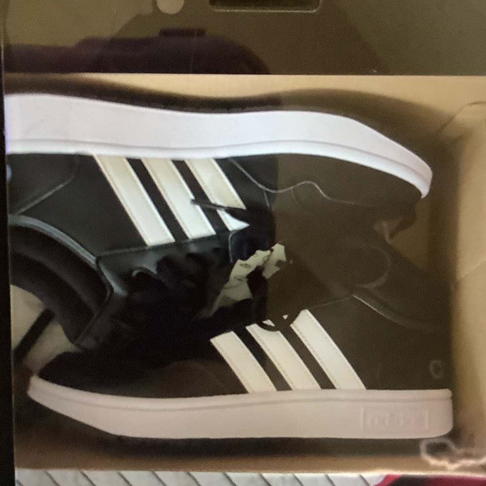 Adidas Men's Black and White High-Top Sneakers new sneakers